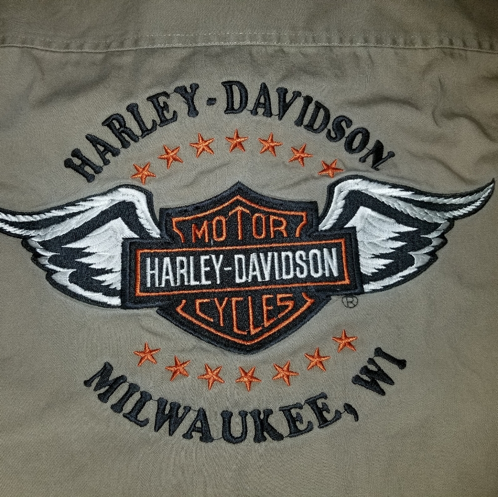 Shirt Embroidered with "Staff" &"Harley Davidson"